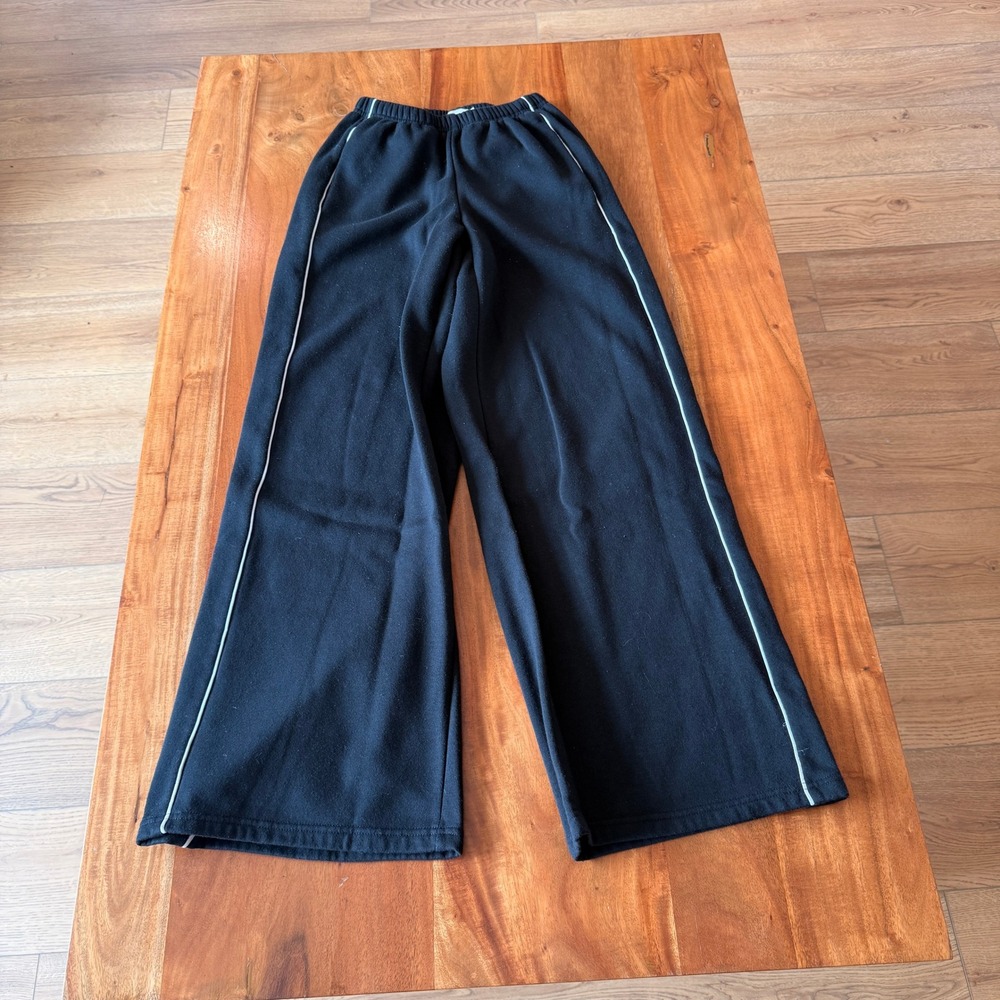 Chrome Riot Women's Black/White Wide Leg Sweat Pants Size XS